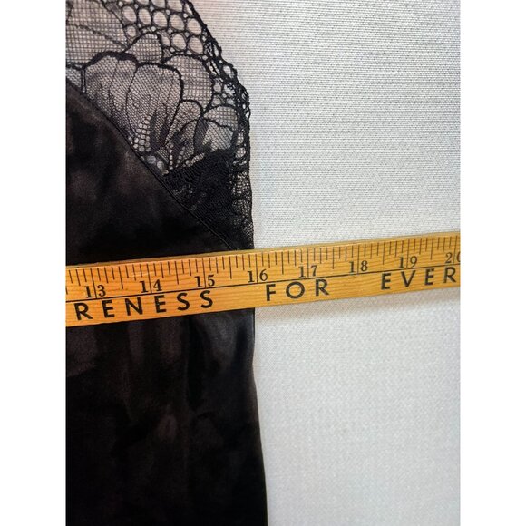 Ambrielle Women's Lace V Neck Sleepwear Mini Dress Lightweight Size M Black - Picture 6 of 11